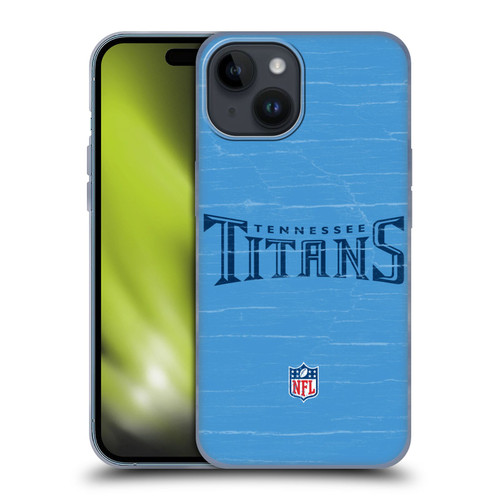 NFL Tennessee Titans Logo Distressed Look Soft Gel Case for Apple iPhone 15