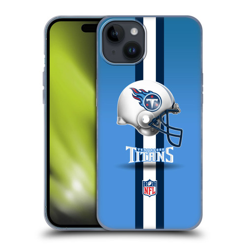 NFL Tennessee Titans Logo Helmet Soft Gel Case for Apple iPhone 15 Plus