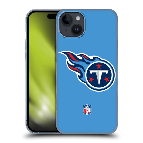 NFL Tennessee Titans Logo Plain Soft Gel Case for Apple iPhone 15 Plus