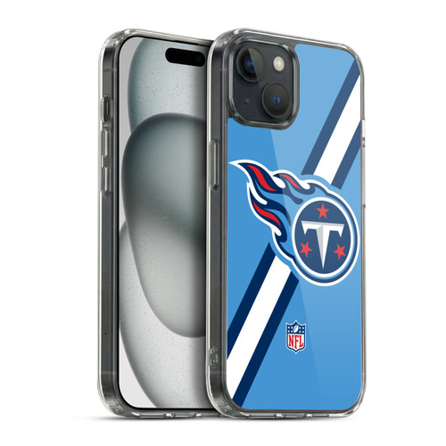 NFL Tennessee Titans Logo Stripes Soft Gel Case for Apple iPhone 15 Plus & MagSafe