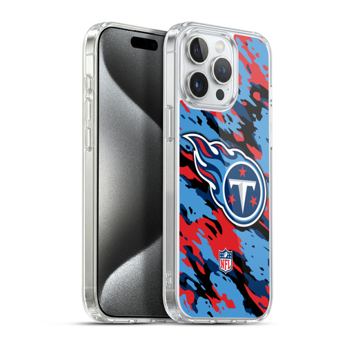 NFL Tennessee Titans Logo Camou Soft Gel Case for Apple iPhone 15 Pro Max & MagSafe