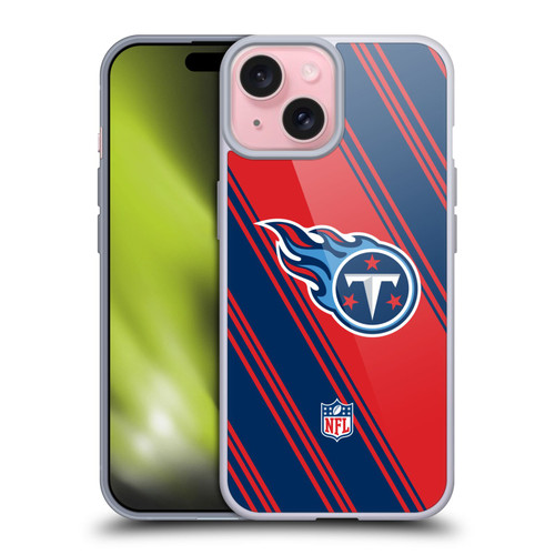 NFL Tennessee Titans Artwork Stripes Soft Gel Case for Apple iPhone 15