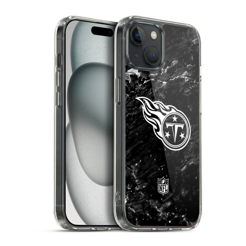 NFL Tennessee Titans Artwork Marble Soft Gel Case for Apple iPhone 15 Plus & MagSafe