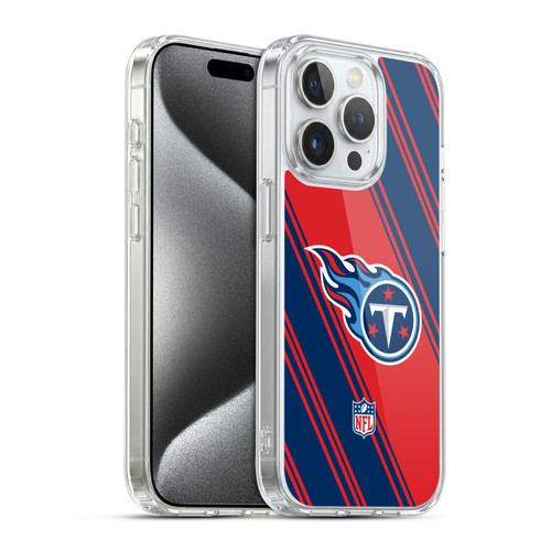 NFL Tennessee Titans Artwork Stripes Soft Gel Case for Apple iPhone 15 Pro & MagSafe