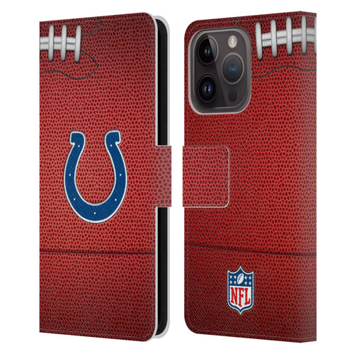NFL Indianapolis Colts Graphics Football Leather Book Wallet Case Cover For Apple iPhone 15 Pro
