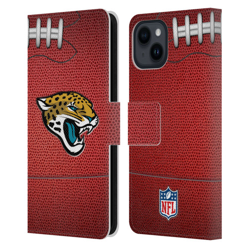 NFL Jacksonville Jaguars Graphics Football Leather Book Wallet Case Cover For Apple iPhone 15