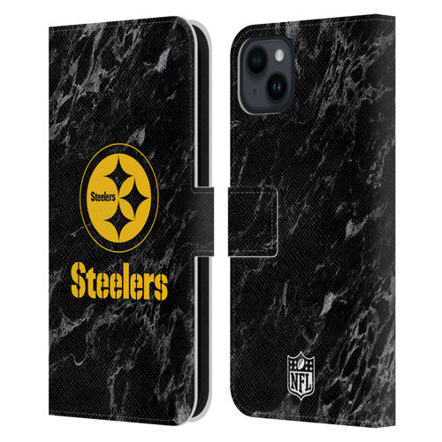 NFL Pittsburgh Steelers Graphics Coloured Marble Leather Book Wallet Case Cover For Apple iPhone 15 Plus NFL Pittsburgh Steelers Graphics Coloured Marble Leather Book Wallet Case Cover For Apple iPhone 15 Plus