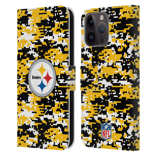 NFL Pittsburgh Steelers Graphics Digital Camouflage Leather Book Wallet Case Cover For Apple iPhone 15 Pro Max NFL Pittsburgh Steelers Graphics Digital Camouflage Leather Book Wallet Case Cover For Apple iPhone 15 Pro Max