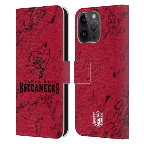 NFL Tampa Bay Buccaneers Graphics Coloured Marble Leather Book Wallet Case Cover For Apple iPhone 15 Pro Max