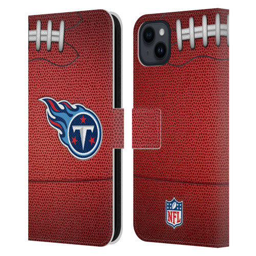 NFL Tennessee Titans Graphics Football Leather Book Wallet Case Cover For Apple iPhone 15 Plus