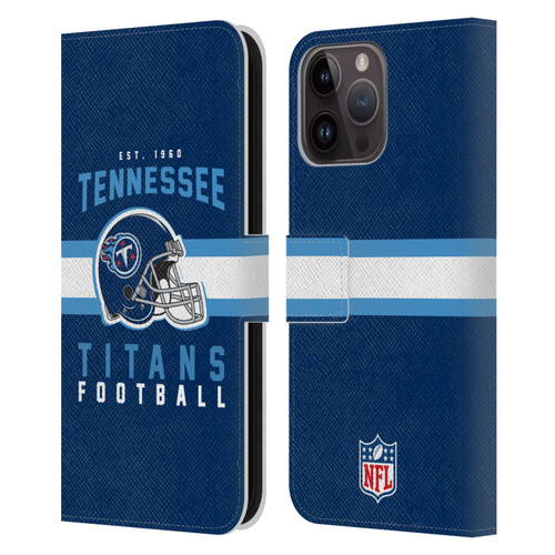 NFL Tennessee Titans Graphics Helmet Typography Leather Book Wallet Case Cover For Apple iPhone 15 Pro Max