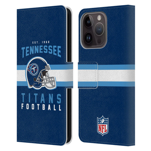 NFL Tennessee Titans Graphics Helmet Typography Leather Book Wallet Case Cover For Apple iPhone 15 Pro