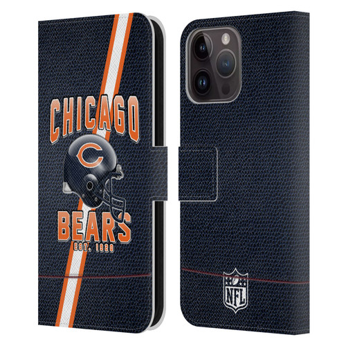 NFL Chicago Bears Logo Art Football Stripes Leather Book Wallet Case Cover For Apple iPhone 15 Pro Max