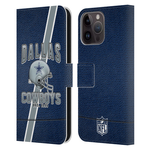 NFL Dallas Cowboys Logo Art Football Stripes Leather Book Wallet Case Cover For Apple iPhone 15 Pro Max