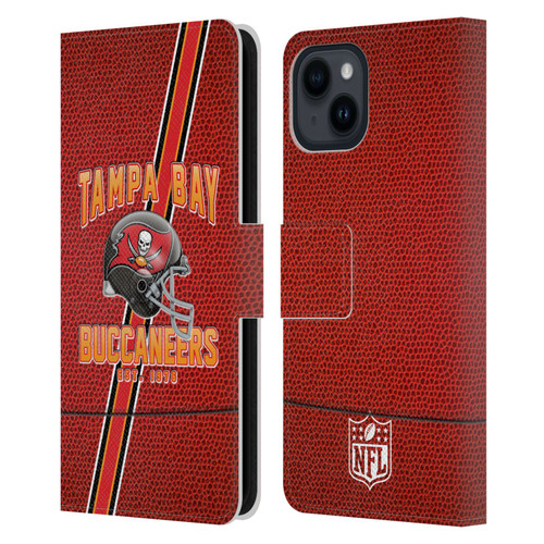 NFL Tampa Bay Buccaneers Logo Art Football Stripes Leather Book Wallet Case Cover For Apple iPhone 15