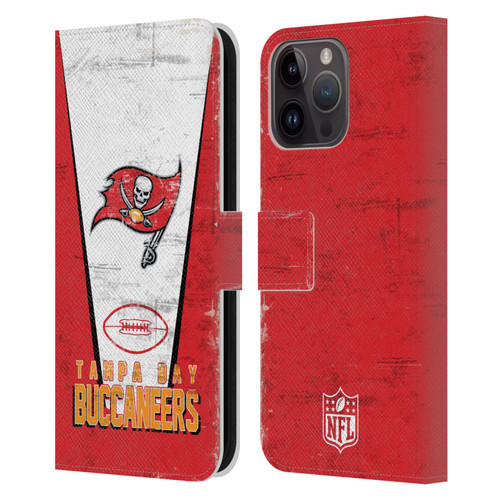 NFL Tampa Bay Buccaneers Logo Art Banner Leather Book Wallet Case Cover For Apple iPhone 15 Pro Max