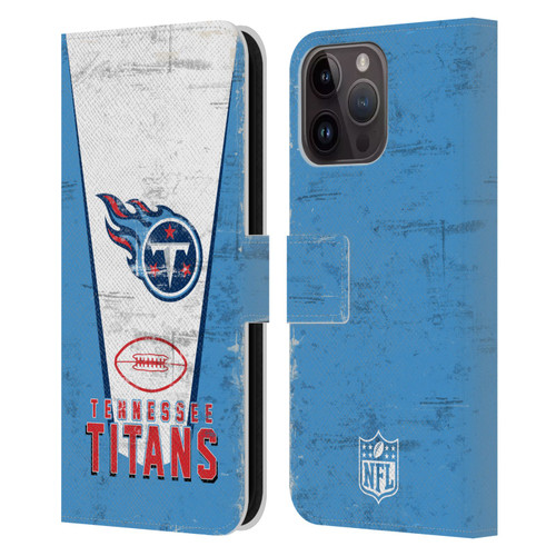 NFL Tennessee Titans Logo Art Banner Leather Book Wallet Case Cover For Apple iPhone 15 Pro Max