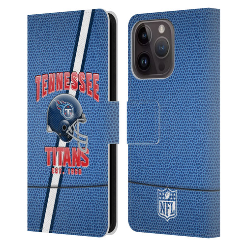 NFL Tennessee Titans Logo Art Football Stripes Leather Book Wallet Case Cover For Apple iPhone 15 Pro