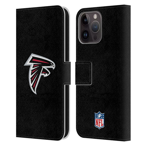 NFL Atlanta Falcons Logo Plain Leather Book Wallet Case Cover For Apple iPhone 15 Pro Max