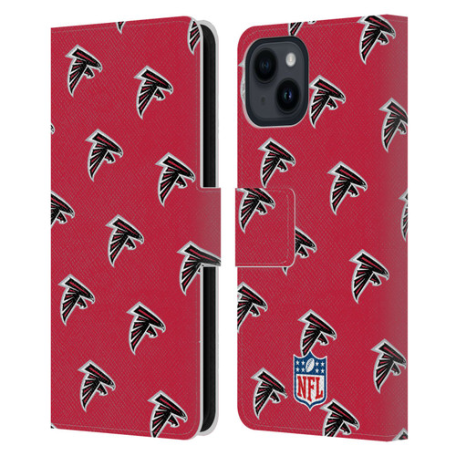 NFL Atlanta Falcons Artwork Patterns Leather Book Wallet Case Cover For Apple iPhone 15