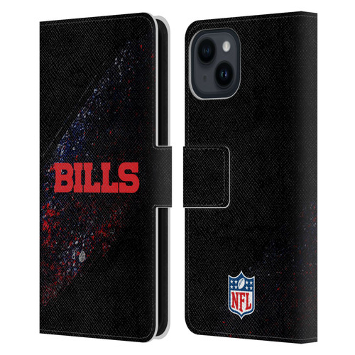 NFL Buffalo Bills Logo Blur Leather Book Wallet Case Cover For Apple iPhone 15