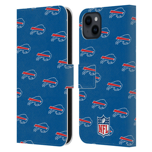 NFL Buffalo Bills Artwork Patterns Leather Book Wallet Case Cover For Apple iPhone 15 Plus