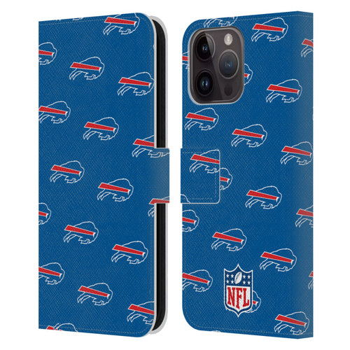 NFL Buffalo Bills Artwork Patterns Leather Book Wallet Case Cover For Apple iPhone 15 Pro Max