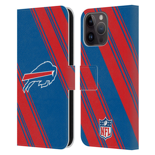 NFL Buffalo Bills Artwork Stripes Leather Book Wallet Case Cover For Apple iPhone 15 Pro Max