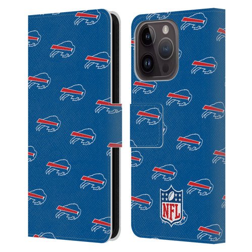 NFL Buffalo Bills Artwork Patterns Leather Book Wallet Case Cover For Apple iPhone 15 Pro