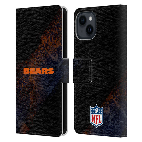 NFL Chicago Bears Logo Blur Leather Book Wallet Case Cover For Apple iPhone 15