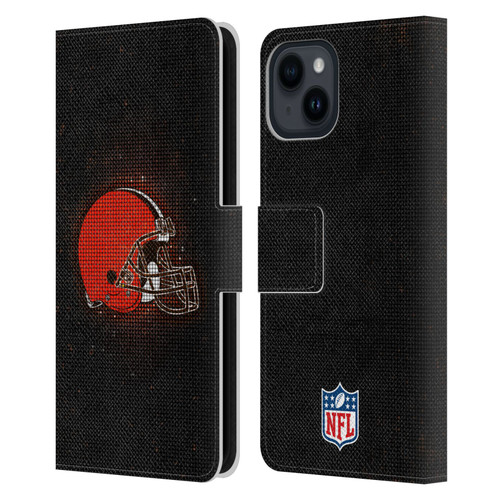 NFL Cleveland Browns Artwork LED Leather Book Wallet Case Cover For Apple iPhone 15