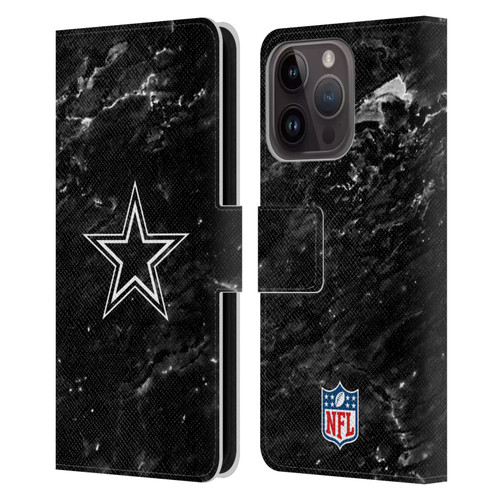 NFL Dallas Cowboys Artwork Marble Leather Book Wallet Case Cover For Apple iPhone 15 Pro