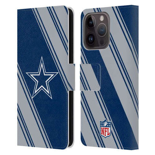 NFL Dallas Cowboys Artwork Stripes Leather Book Wallet Case Cover For Apple iPhone 15 Pro