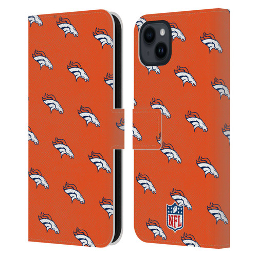 NFL Denver Broncos Artwork Patterns Leather Book Wallet Case Cover For Apple iPhone 15 Plus