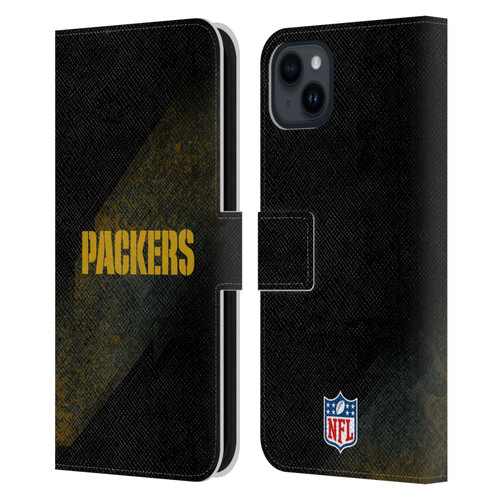 NFL Green Bay Packers Logo Blur Leather Book Wallet Case Cover For Apple iPhone 15 Plus