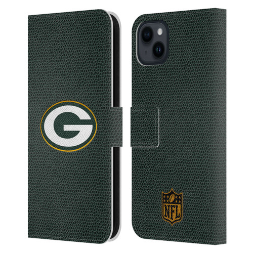 NFL Green Bay Packers Logo Football Leather Book Wallet Case Cover For Apple iPhone 15 Plus