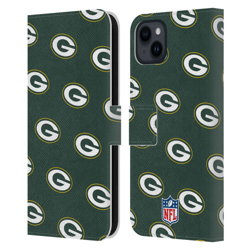 NFL Green Bay Packers Artwork Patterns Leather Book Wallet Case Cover For Apple iPhone 15 Plus