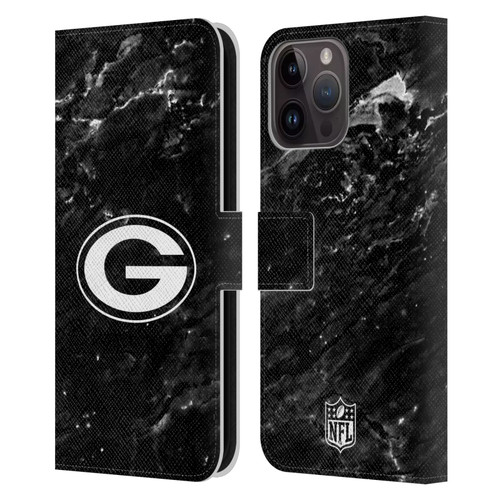 NFL Green Bay Packers Artwork Marble Leather Book Wallet Case Cover For Apple iPhone 15 Pro Max