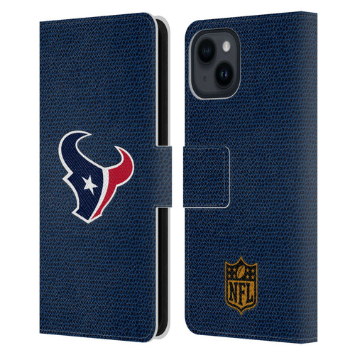 NFL Houston Texans Logo Football Leather Book Wallet Case Cover For Apple iPhone 15