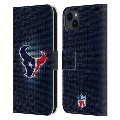 NFL Houston Texans Artwork LED Leather Book Wallet Case Cover For Apple iPhone 15 Plus