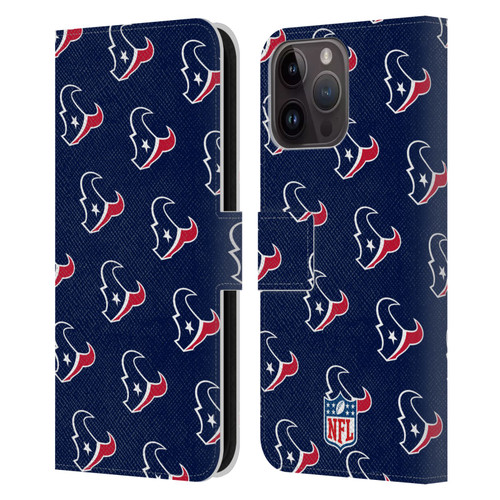 NFL Houston Texans Artwork Patterns Leather Book Wallet Case Cover For Apple iPhone 15 Pro Max
