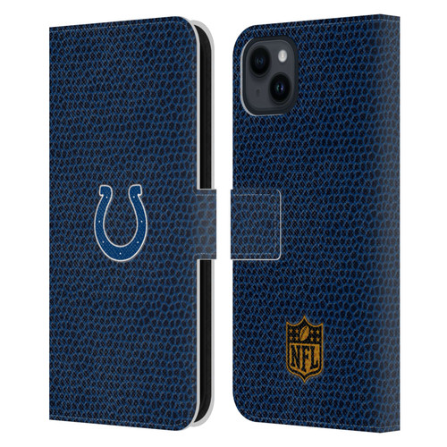NFL Indianapolis Colts Logo Football Leather Book Wallet Case Cover For Apple iPhone 15 Plus