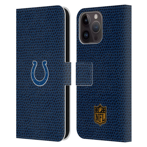 NFL Indianapolis Colts Logo Football Leather Book Wallet Case Cover For Apple iPhone 15 Pro Max