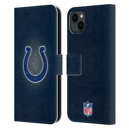NFL Indianapolis Colts Artwork LED Leather Book Wallet Case Cover For Apple iPhone 15 Plus