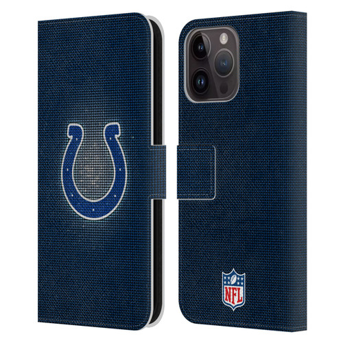 NFL Indianapolis Colts Artwork LED Leather Book Wallet Case Cover For Apple iPhone 15 Pro Max