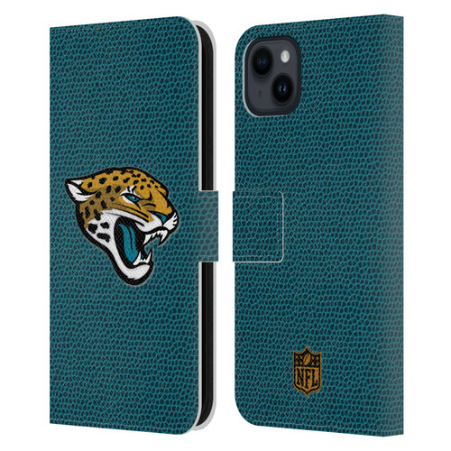 NFL Jacksonville Jaguars Logo Football Leather Book Wallet Case Cover For Apple iPhone 15 Plus