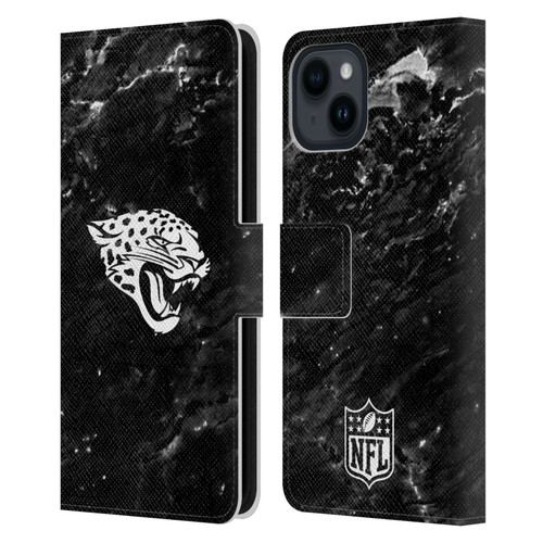 NFL Jacksonville Jaguars Artwork Marble Leather Book Wallet Case Cover For Apple iPhone 15