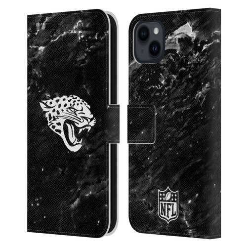 NFL Jacksonville Jaguars Artwork Marble Leather Book Wallet Case Cover For Apple iPhone 15 Plus