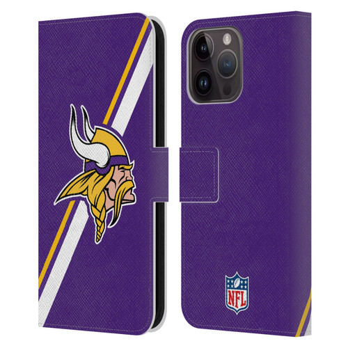 NFL Minnesota Vikings Logo Stripes Leather Book Wallet Case Cover For Apple iPhone 15 Pro Max NFL Minnesota Vikings Logo Stripes Leather Book Wallet Case Cover For Apple iPhone 15 Pro Max