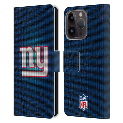 NFL New York Giants Artwork LED Leather Book Wallet Case Cover For Apple iPhone 15 Pro